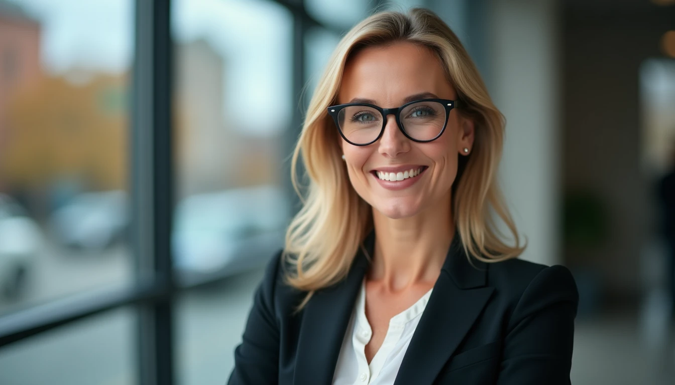 Professioneller Headshot von Sarah Fischer